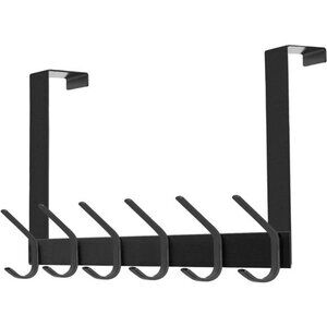 Heavy Duty Over Door Hook Rack 12 Hooks Coat Robe Hat Towel Organizer Matte Blac